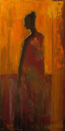 Abstract figurative, contemporary artwork, tribal artwork, orange, red, warm colors, oil painting, art for sale, shelbymcquilkin, spiritual art