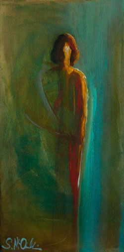 Abstract figurative, contemporary artwork, tribal artwork,&nbsp; cool colors, oil painting, art for sale, shelbymcquilkin, spiritual art