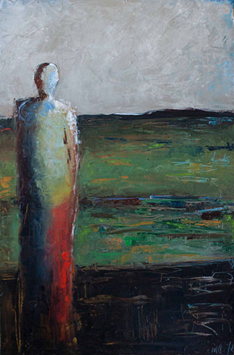 abstract figurative painting, oil on canvas, contemporary artwork, spiritual artwork, shelby mcquilkin, original artwork, green, greys, 